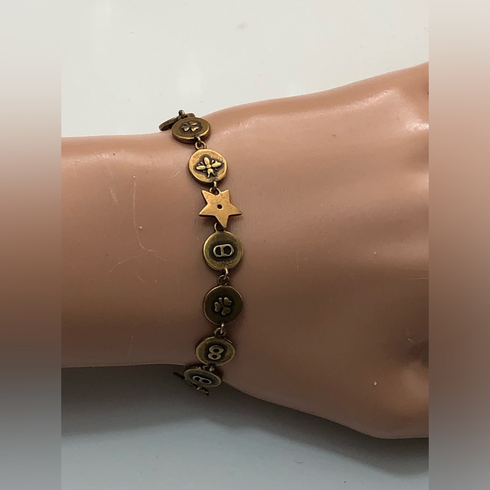 Christian Dior Amulettes  D’amour Round & Start Charms Vtg Brass 7in - Picture 10 of 15